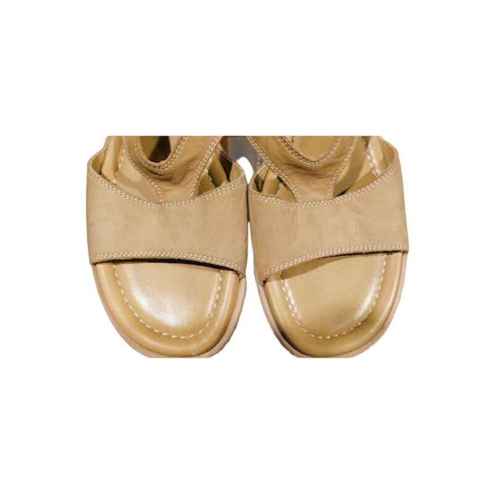 Sudini Wedge Slip‎ On Sandals, Tan, Size 8N
